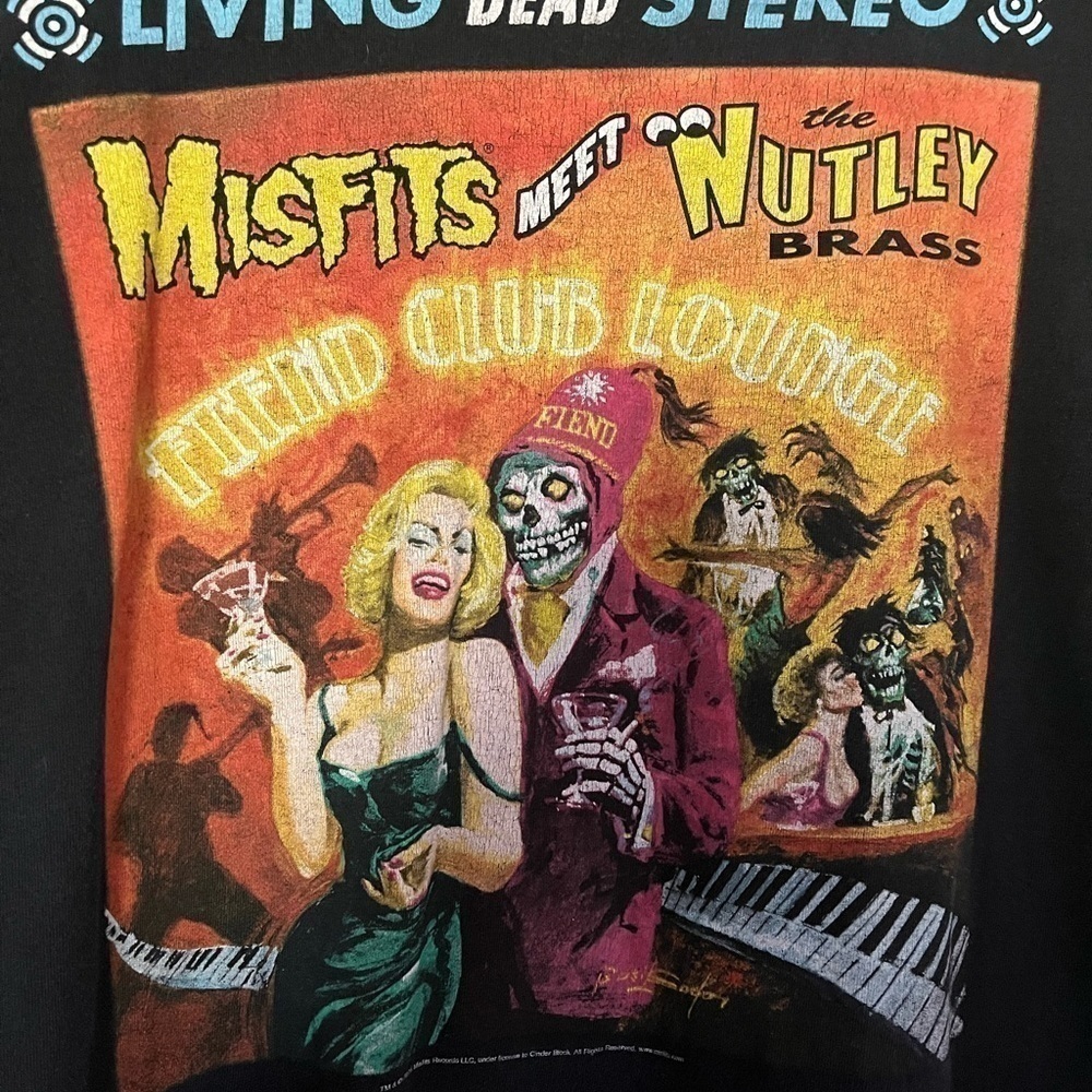 Misfits T Shirt Black Nutley Brass Live Stereo Punk Rock Danzig 2005 Vintage - Picture 2 of 6